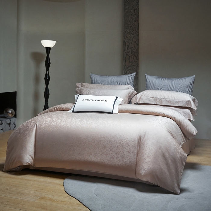 91家纺网 家纺一手货源 找家纺 安莱生活 2024新款100s全棉提花简约四件套 花容