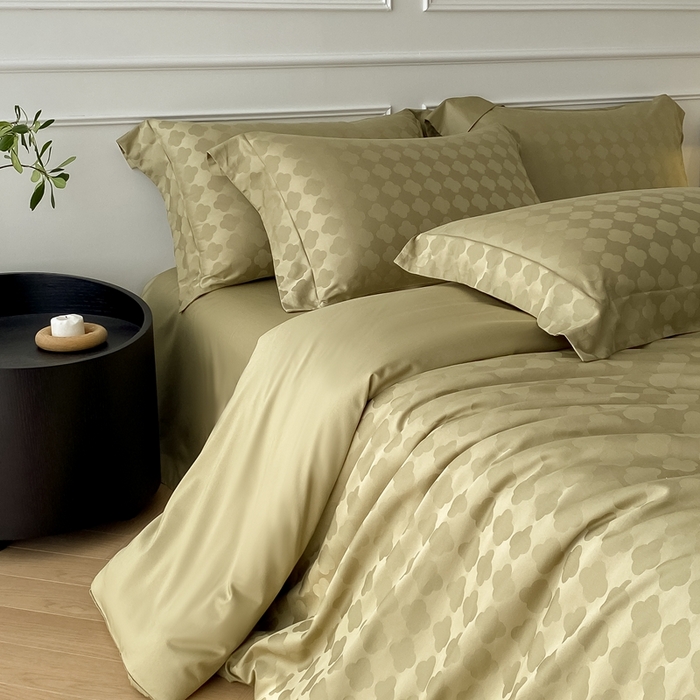 91家纺网 家纺一手货源 找家纺 安莱生活 2024新款100s全棉提花简约四件套 蒂凡朵