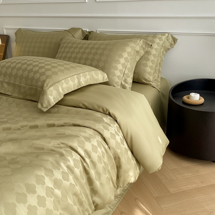 91家纺网 家纺一手货源 找家纺 安莱生活 2024新款100s全棉提花简约四件套 蒂凡朵