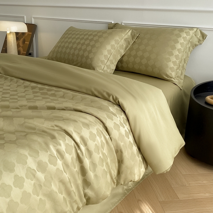 91家纺网 家纺一手货源 找家纺 安莱生活 2024新款100s全棉提花简约四件套 蒂凡朵