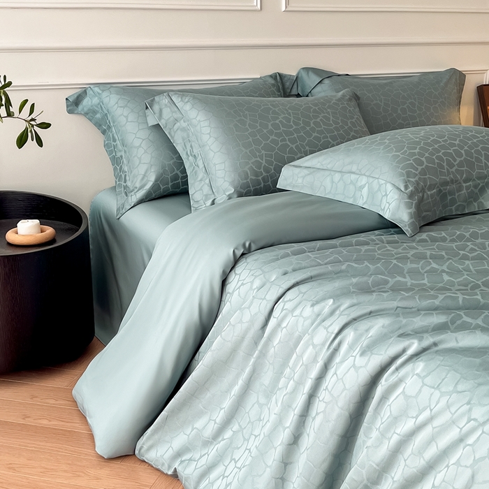 91家纺网 家纺一手货源 找家纺 安莱生活 2024新款100s全棉提花简约四件套 赫罗