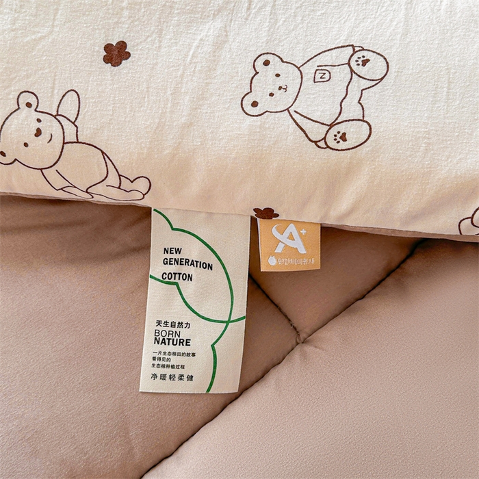 91家纺网 家纺一手货源 找家纺 魅图家纺 2025新款A类云朵棉印花棉花软床垫 小熊博士