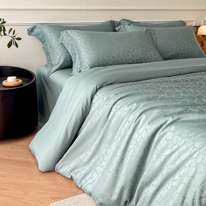 91家纺网 家纺一手货源 找家纺 安莱生活 2024新款100s全棉提花简约四件套 赫罗