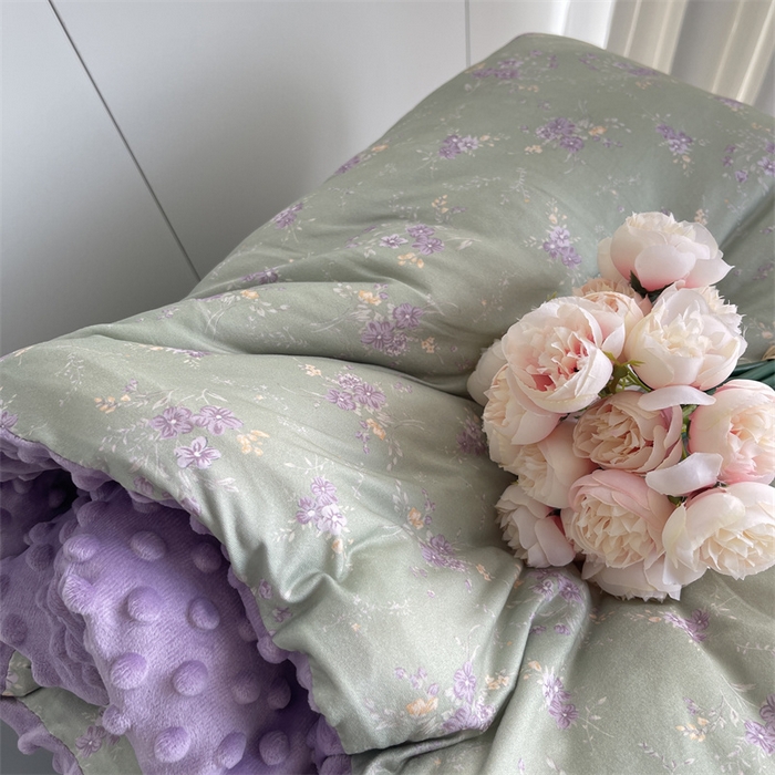 91家纺网 家纺一手货源 找家纺 奈萝家纺 2024新款秋冬印花针织棉豆豆绒春秋被冬被 梦境