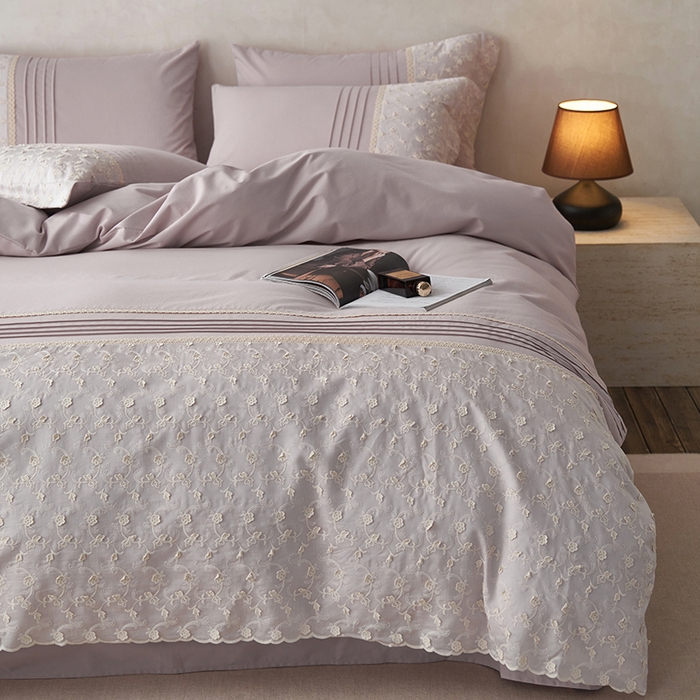 91家纺网 家纺一手货源 找家纺 安莱生活 2024新款100支全棉磨毛高工艺四件套-卡蜜儿 卡蜜儿-梦幻紫