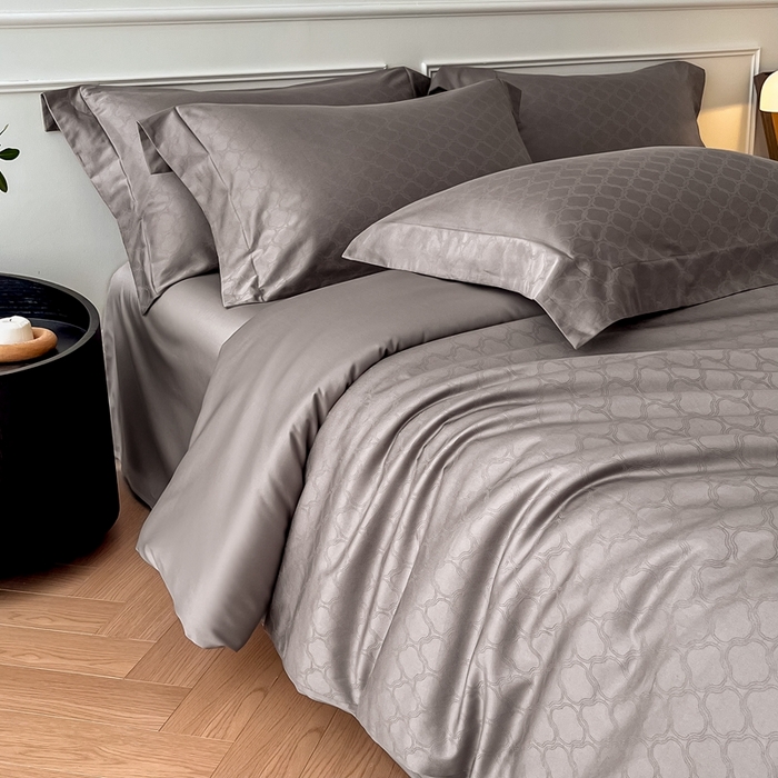 91家纺网 家纺一手货源 找家纺 安莱生活 2024新款100s全棉提花简约四件套 艺维