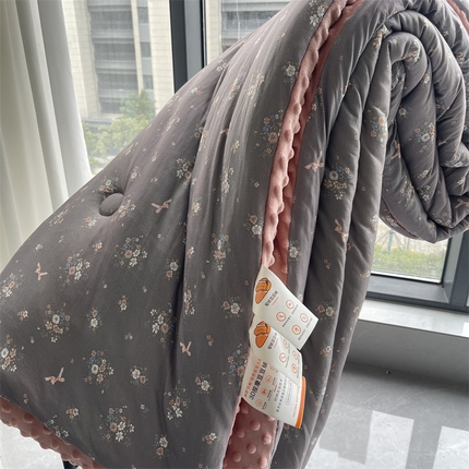 91家纺网 家纺一手货源 找家纺 奈萝家纺 2024新款秋冬印花针织棉豆豆绒春秋被冬被 以梦繁星