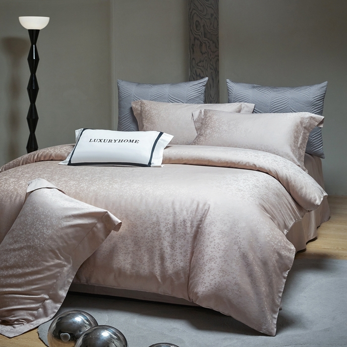 91家纺网 家纺一手货源 找家纺 安莱生活 2024新款100s全棉提花简约四件套 花容