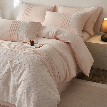 91家纺网 家纺一手货源 找家纺 安莱生活 2024新款100支全棉磨毛高工艺四件套-卡蜜儿 卡蜜儿-芭蕾粉