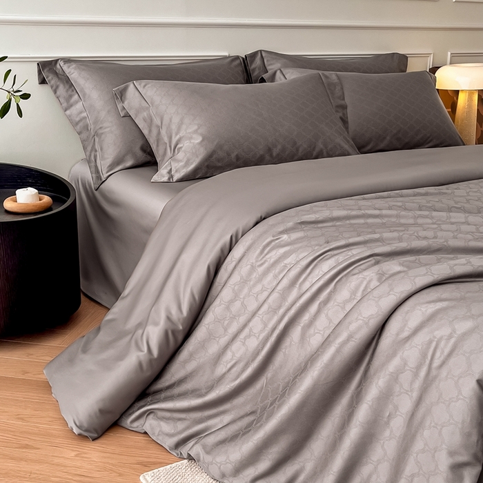 91家纺网 家纺一手货源 找家纺 安莱生活 2024新款100s全棉提花简约四件套 艺维