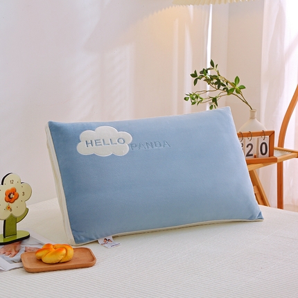 91家纺网 家纺一手货源 找家纺 （总）佳尚枕芯 2025新款HELLO纯色云朵宝宝绒枕枕头枕芯