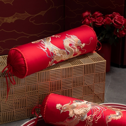 91家纺网 家纺一手货源 找家纺 （总）美娘阁 2025新款传统经典龙凤贵妃枕