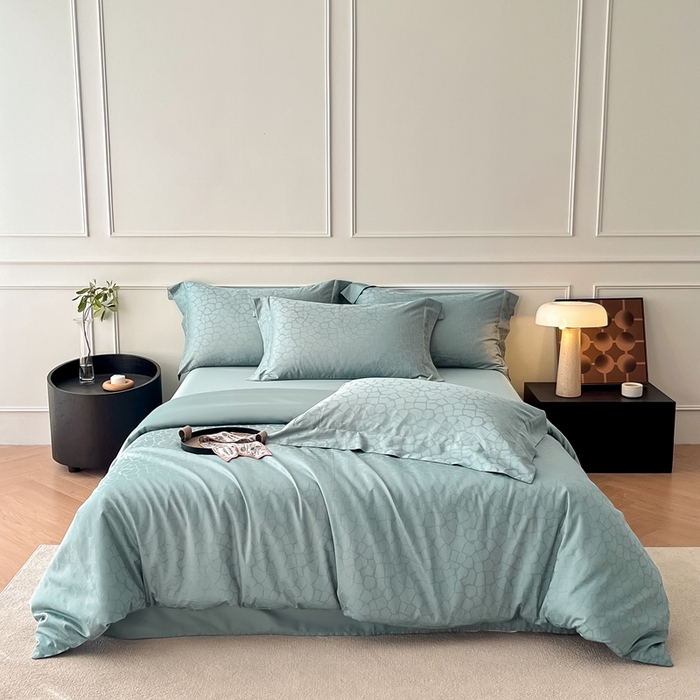 91家纺网 家纺一手货源 找家纺 安莱生活 2024新款100s全棉提花简约四件套 赫罗