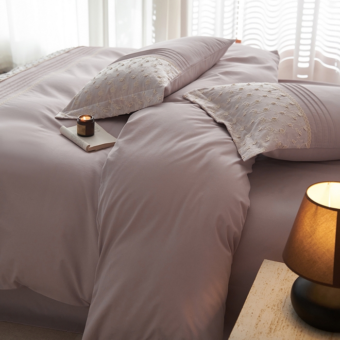 91家纺网 家纺一手货源 找家纺 安莱生活 2024新款100支全棉磨毛高工艺四件套-卡蜜儿 卡蜜儿-梦幻紫