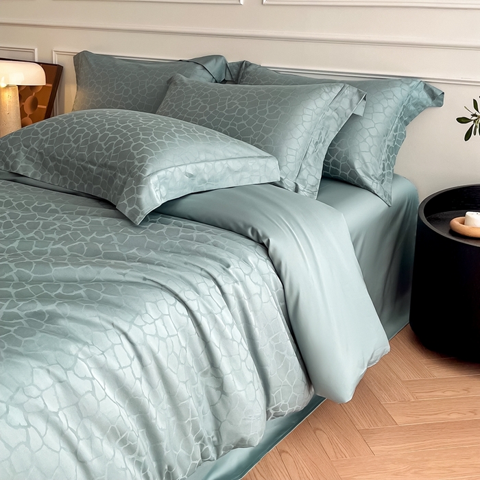 91家纺网 家纺一手货源 找家纺 安莱生活 2024新款100s全棉提花简约四件套 赫罗