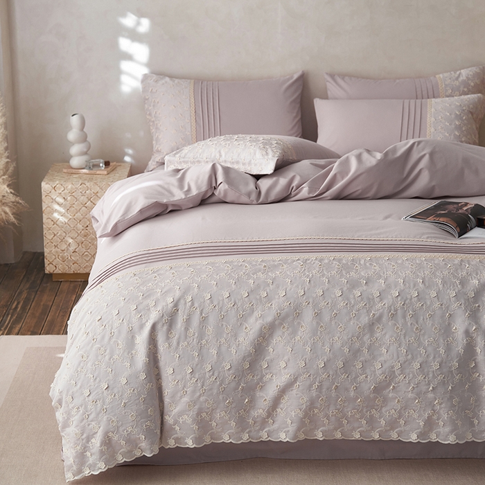 91家纺网 家纺一手货源 找家纺 安莱生活 2024新款100支全棉磨毛高工艺四件套-卡蜜儿 卡蜜儿-梦幻紫