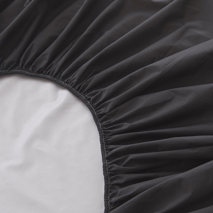 91家纺网 家纺一手货源 找家纺 茗婷家纺 2025新款供跨境外贸茗婷纯色磨毛床笠现货供应外贸尺寸 黑色