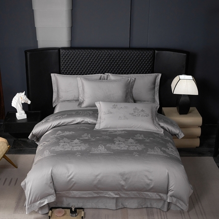 91家纺网 家纺一手货源 找家纺 （总）淳绵家居 2024新款50*50S双股长绒棉大版定位提花四件套