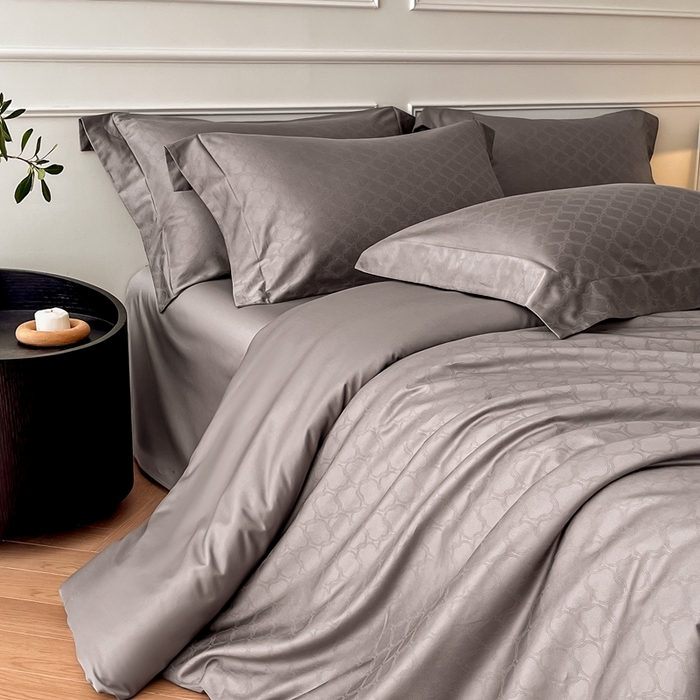 91家纺网 家纺一手货源 找家纺 安莱生活 2024新款100s全棉提花简约四件套 艺维