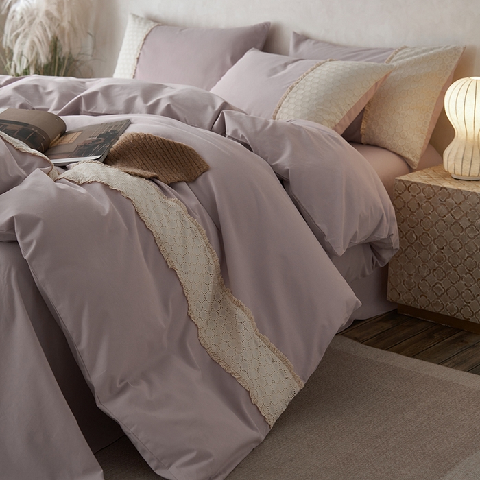 91家纺网 家纺一手货源 找家纺 安莱生活 2024新款100支全棉磨毛高工艺四件套-迪安 迪安-紫