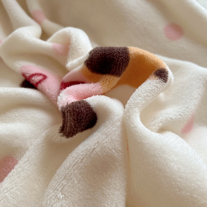 91家纺网 家纺一手货源 找家纺 顾里家纺 2024新款加厚牛奶绒ins奶油治愈系少女心保暖四件套系列-风格二 波点腊肠狗