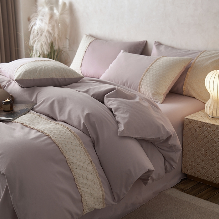 91家纺网 家纺一手货源 找家纺 安莱生活 2024新款100支全棉磨毛高工艺四件套-迪安 迪安-紫