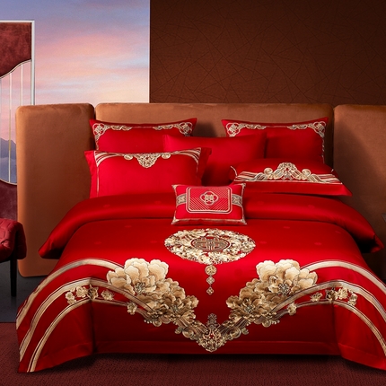 91家纺网 家纺一手货源 找家纺 （总）高大尚 2025新款长绒棉提花四件套新中式系列