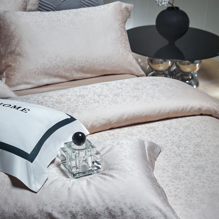 91家纺网 家纺一手货源 找家纺 安莱生活 2024新款100s全棉提花简约四件套 花容