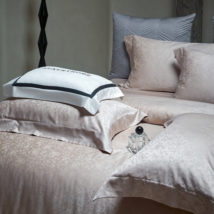 91家纺网 家纺一手货源 找家纺 安莱生活 2024新款100s全棉提花简约四件套 花容