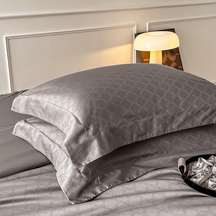 91家纺网 家纺一手货源 找家纺 安莱生活 2024新款100s全棉提花简约四件套 艺维