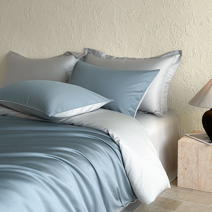 91家纺网 家纺一手货源 找家纺 Mr.pig猪先生水洗棉 2024新品A类100全棉高支高密贡缎新疆长绒棉四件套纯棉床单被套学生宿舍三件套枕套床笠床上用品 茶香绿