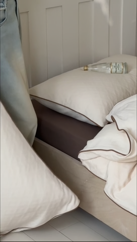 91家纺网 家纺一手货源 找家纺 （总）梦享生活家居 2024新款全棉肌理纹四件套-滚边系列