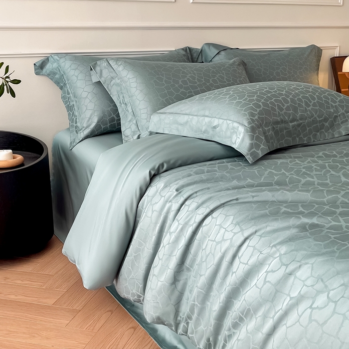 91家纺网 家纺一手货源 找家纺 安莱生活 2024新款100s全棉提花简约四件套 赫罗