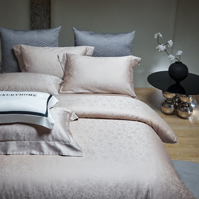 91家纺网 家纺一手货源 找家纺 安莱生活 2024新款100s全棉提花简约四件套 花容