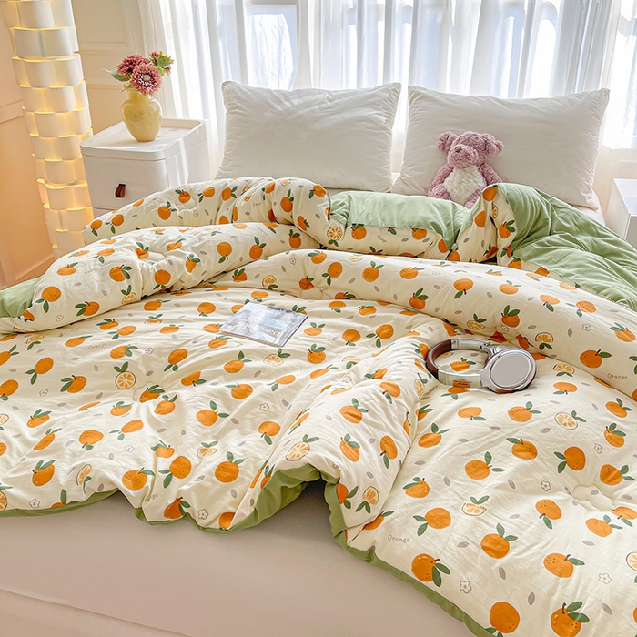 91家纺网 家纺一手货源 找家纺 魅图家纺 2025新款A类超柔云朵棉棉花被 心想事橙