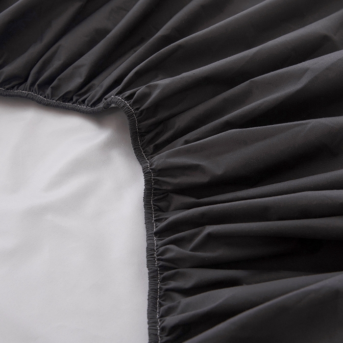 91家纺网 家纺一手货源 找家纺 茗婷家纺 2025新款供跨境外贸茗婷纯色磨毛床笠现货供应外贸尺寸 黑色