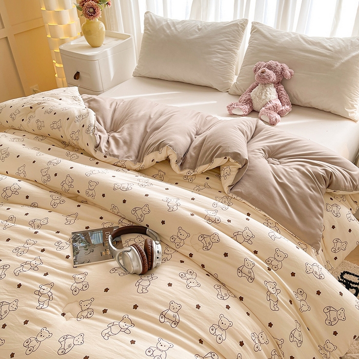 91家纺网 家纺一手货源 找家纺 魅图家纺 2025新款A类超柔云朵棉棉花被 小熊博士