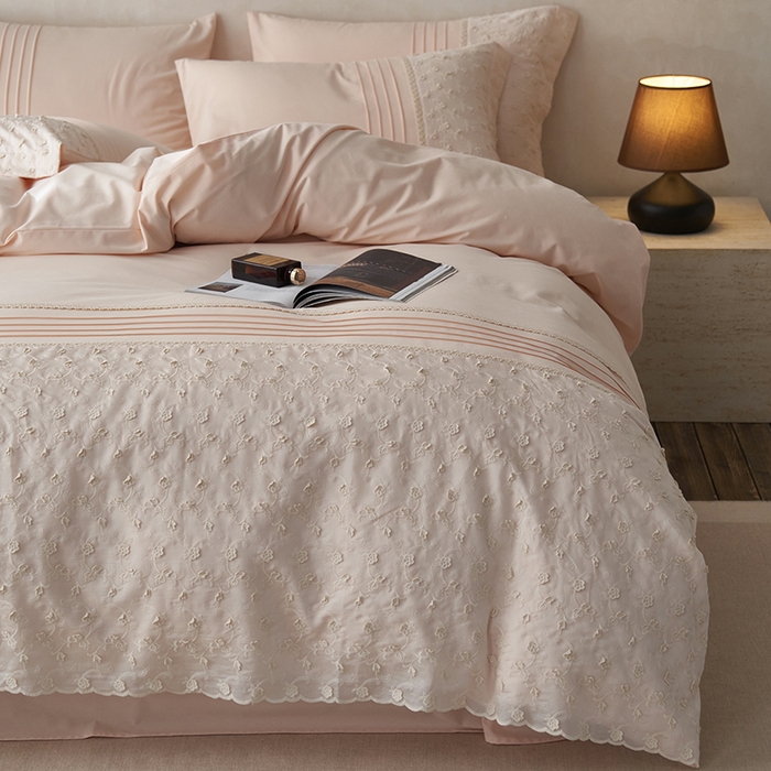 91家纺网 家纺一手货源 找家纺 安莱生活 2024新款100支全棉磨毛高工艺四件套-卡蜜儿 卡蜜儿-芭蕾粉