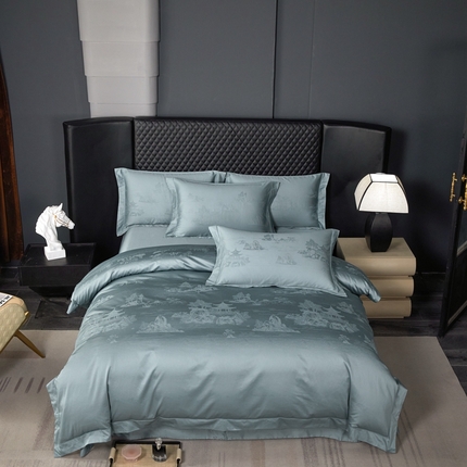 91家纺网 家纺一手货源 找家纺 （总）淳绵家居 2024新款50*50S双股长绒棉大版定位提花四件套