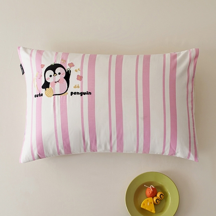 禾时 2024新款全棉纯棉印花刺绣枕套单人卡通枕头套内胆套 企乐无穷