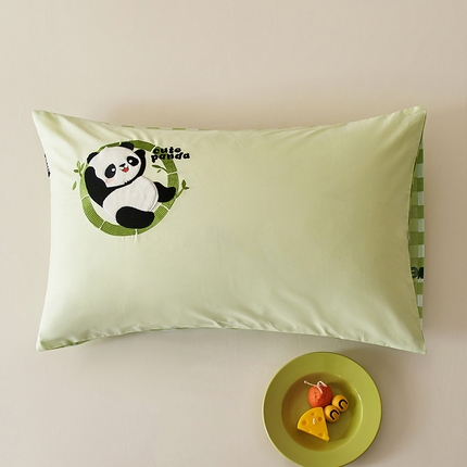 禾时 2024新款全棉纯棉印花刺绣枕套单人卡通枕头套内胆套 盖世英熊