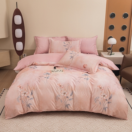 91家纺网 家纺一手货源 找家纺 （总）2024新款全棉加厚长绒棉数码印花四件套