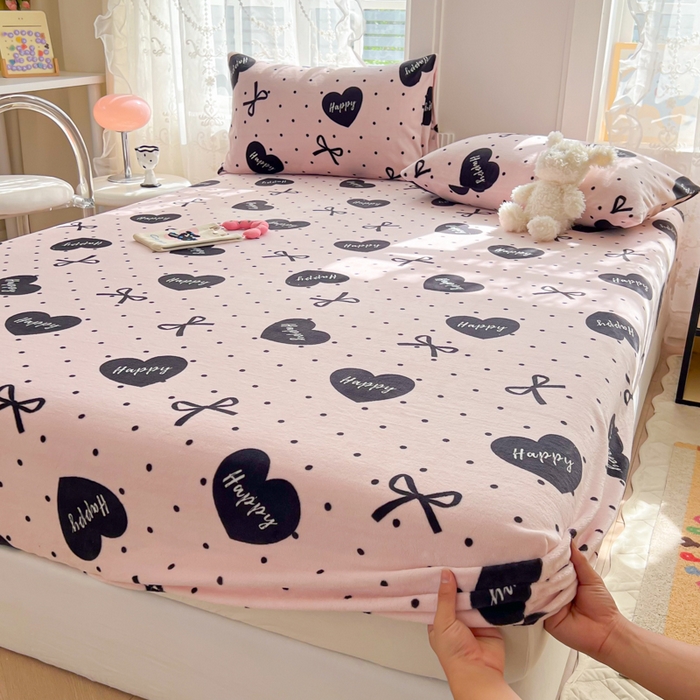 91家纺网 家纺一手货源 找家纺 吉象家纺 2024新款牛奶绒卡通印花单床笠 苏沫