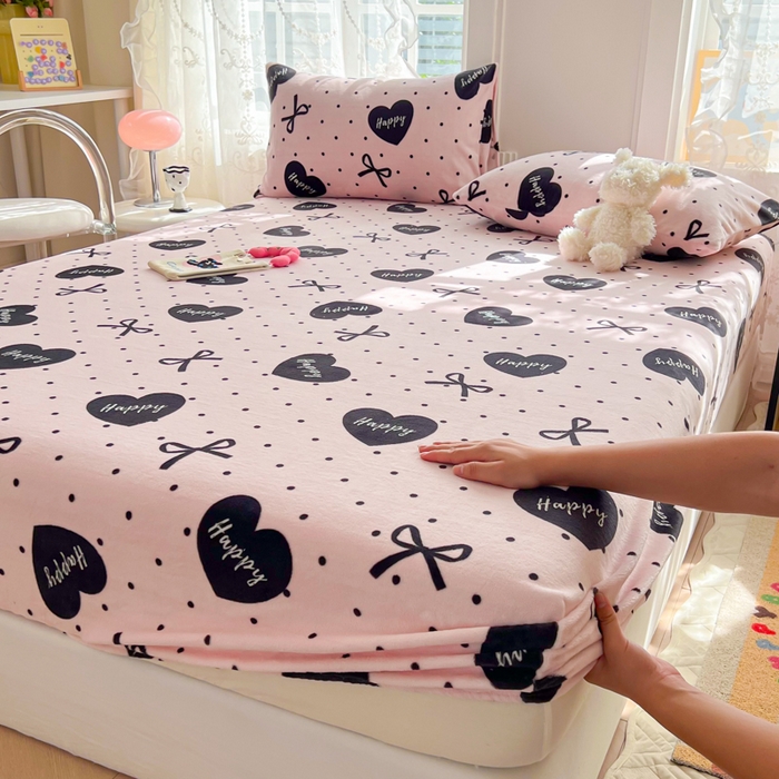 91家纺网 家纺一手货源 找家纺 吉象家纺 2024新款牛奶绒卡通印花单床笠 苏沫