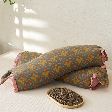 91家纺网 家纺一手货源 找家纺 乐可 2024新款双层纱兔兔荞麦枕 黄