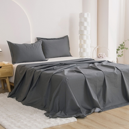 91家纺网 家纺一手货源 找家纺 （总）茗婷家纺 2025新款供外贸跨境亚马逊纯色特价磨毛宾馆床单枕套三件套