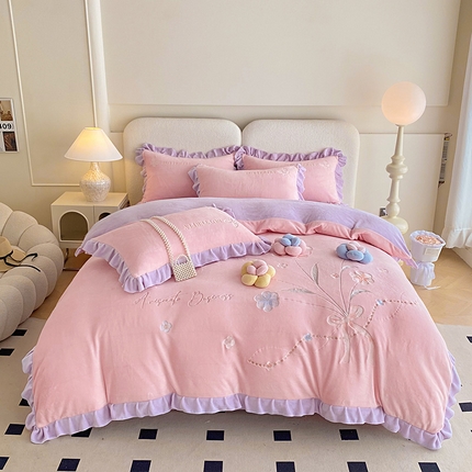 91家纺网 家纺一手货源 找家纺 （总）可以家居 2024新款超细旦全消光有机云绒四件套-布拉格