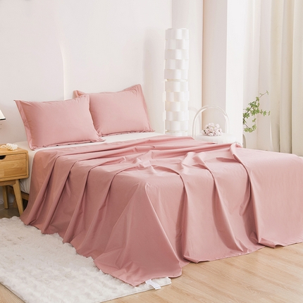 91家纺网 家纺一手货源 找家纺 （总）茗婷家纺 2025新款供外贸跨境亚马逊纯色特价磨毛宾馆床单枕套三件套