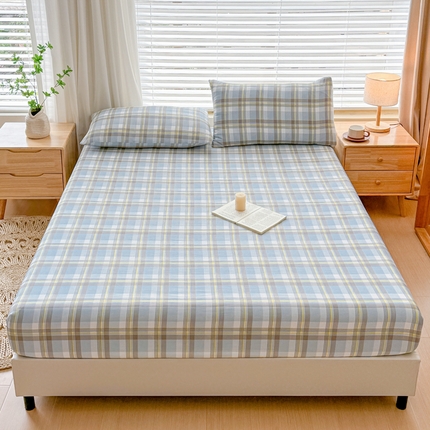 91家纺网 家纺一手货源 找家纺 （总）小萌虎 2024新款色织水洗棉单层床笠