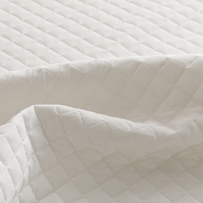 91家纺网 家纺一手货源 找家纺 忘忧草 2024新款全棉色织水洗棉夹棉枕套-格韵 格韵-雅白